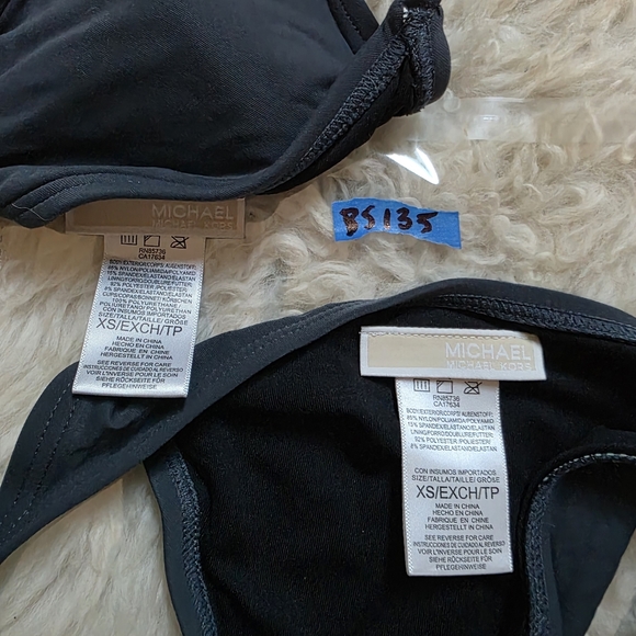 Michael Kors Dark Grey String Bikini With Silver Accents Size XS BS135 - Picture 5 of 5